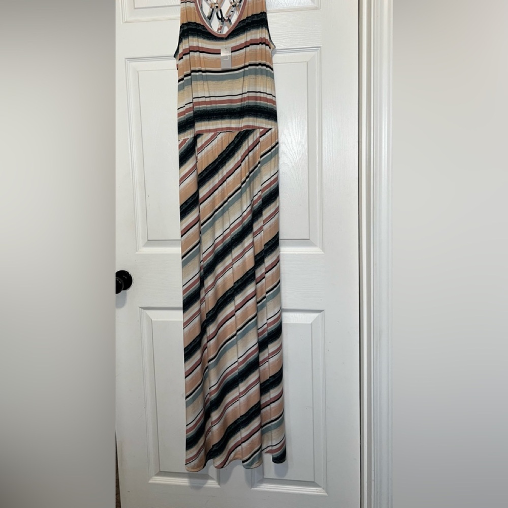 Striped Sleeveless Maxi Dress - Women’s Size Large